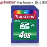 (TRANSCEND) SD 2,0 Normas 4GB SDHC Classe Cartão de Memória